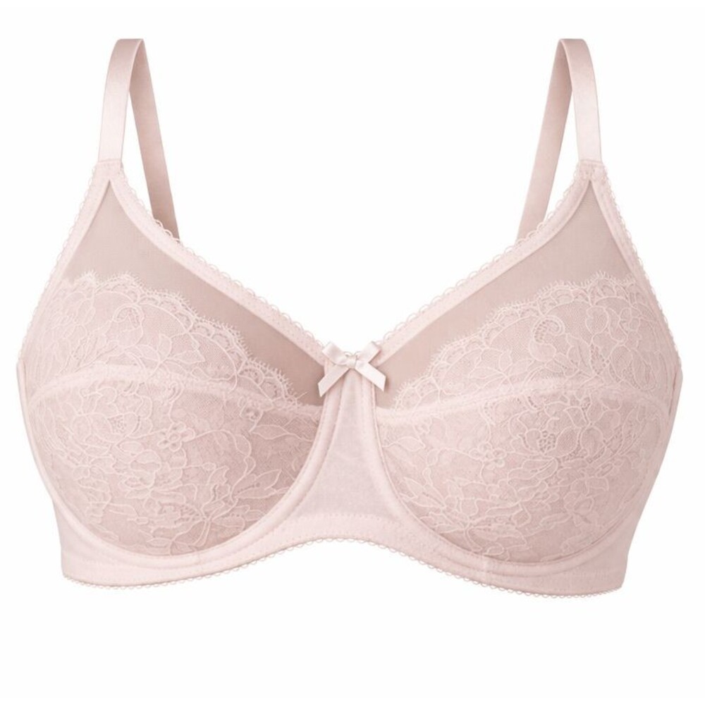 Wacoal Lace Underwire Bra Pastel Pink Mesh Unlined Romantic Feminine 36DD